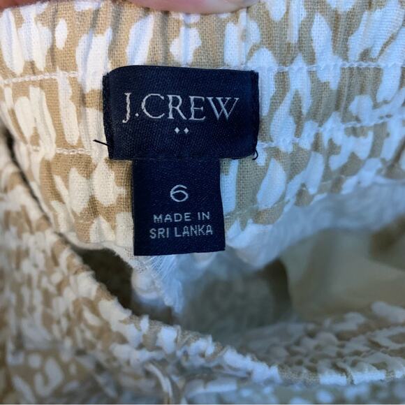 J.Crew Factory Linen Blend Cheeta Print Pull On Pants. Size 6 - Picture 4 of 10